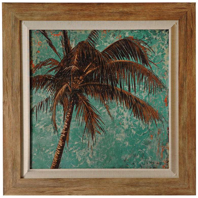 Image 1 Turquoise Palm I 33 inch Square Framed Wall Art