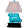 Turquoise Porcelain Bunny Table Lamp