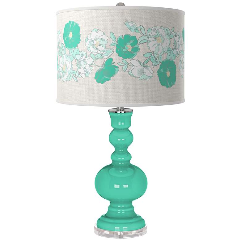 Image 1 Turquoise Rose Bouquet Apothecary Table Lamp