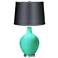 Turquoise - Satin Dark Gray Shade Ovo Table Lamp