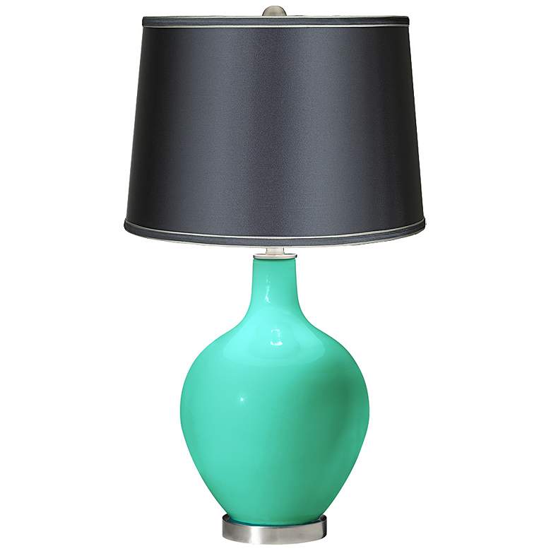 Image 1 Turquoise - Satin Dark Gray Shade Ovo Table Lamp