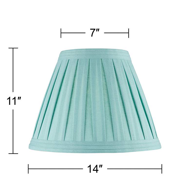 Image 7 Turquoise Set of 2 Pleat Empire Lamp Shades 7x14x11 (Spider) more views
