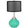 Turquoise Spencer Table Lamp with Organza Black Shade