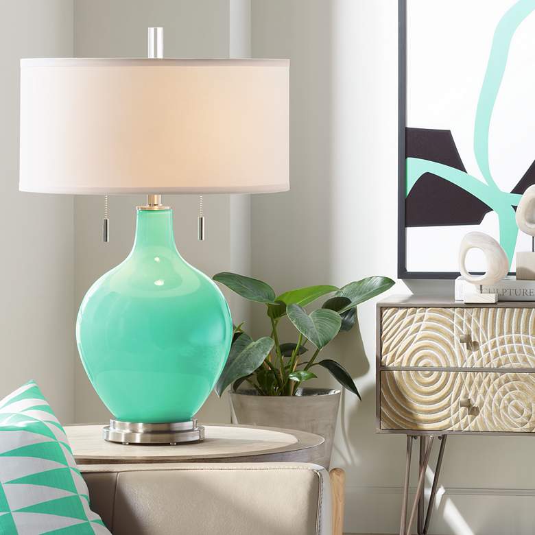 Turquoise Toby Modern Table Lamp by Color Plus