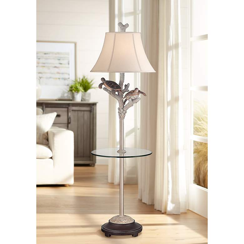Image 1 Turtle Antique Night Light Floor Lamp with Glass Tray