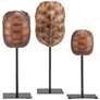 Turtle Shells Brown 13 1/4" High Statues Set of 3