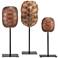 Turtle Shells Brown 13 1/4" High Statues Set of 3