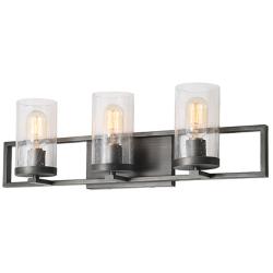 Tury 3-Light 24.2" Wide Antique Silver Bath Light