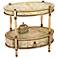 Tuscan Cream Hand Painted Oval Accent Table