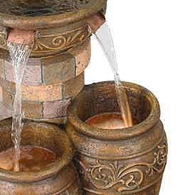 Image4 of Tuscan Faux Stone 31 1/2" High LED Floor Patio Fountain more views