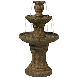 Image3 of Tuscan Garden 41 1/2" Dark Stone Finish Traditional Tiered Fountain