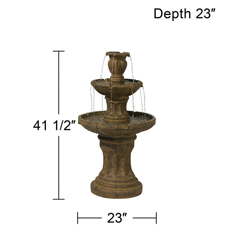 Image 5 Tuscan Garden 41 1/2 inch Dark Stone Finish Traditional Tiered Fountain more views