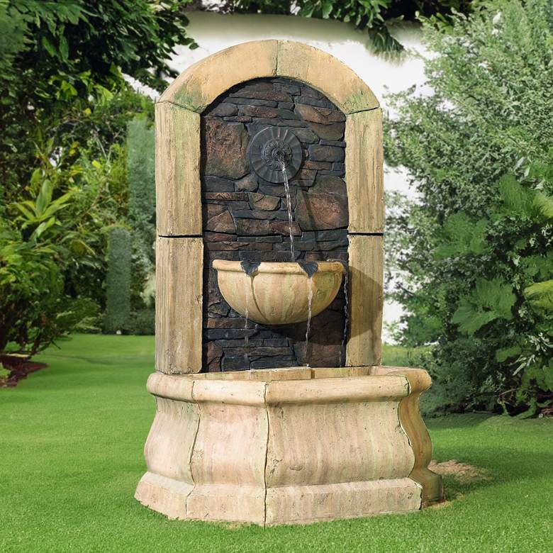 Image 1 Tuscan Village 50 inch High Faux Slate Floor Fountain