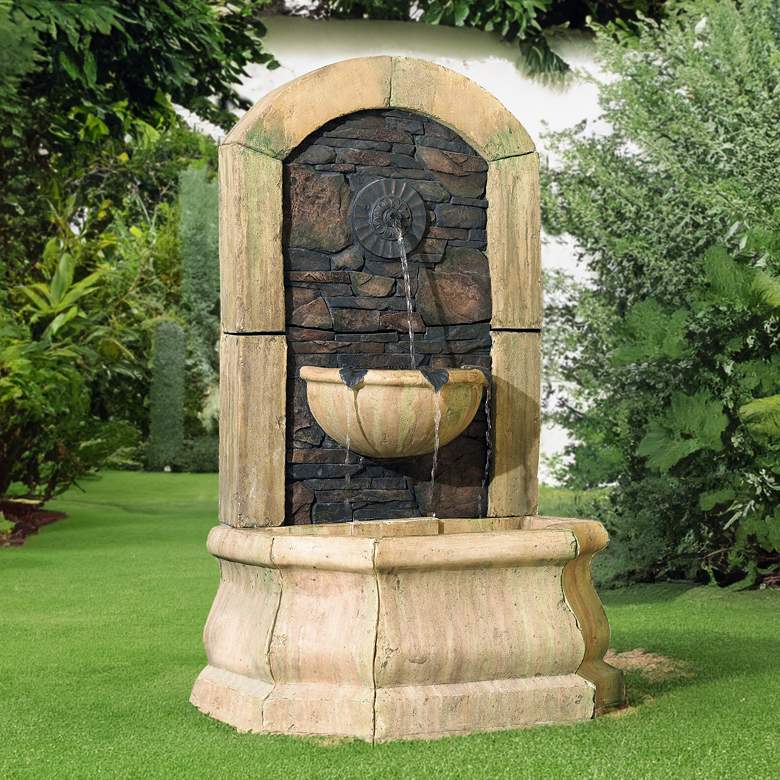 Image 1 Tuscan Village 50" High Faux Slate Floor Fountain