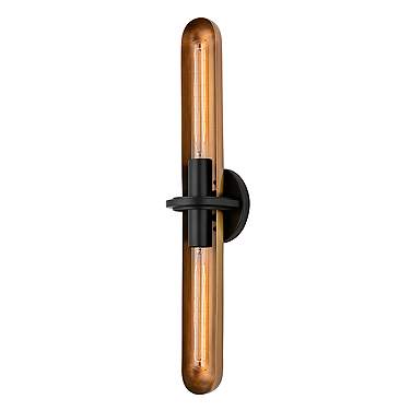 Tuscon 25 1/2"H Patina Brass and Black 2-Light Wall Sconce