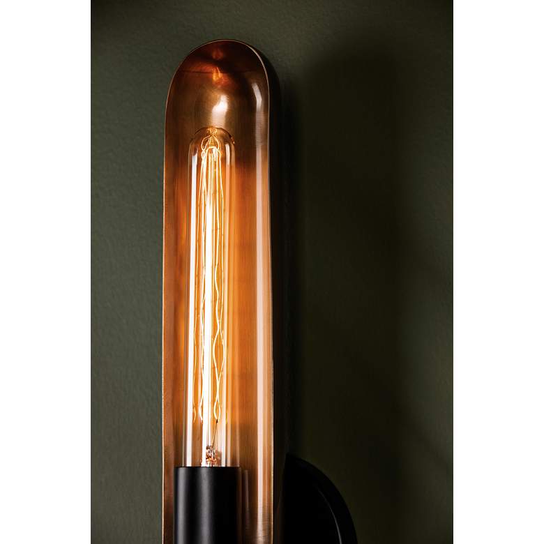 Image 7 Tuscon 25 1/2"H Patina Brass and Black 2-Light Wall Sconce more views