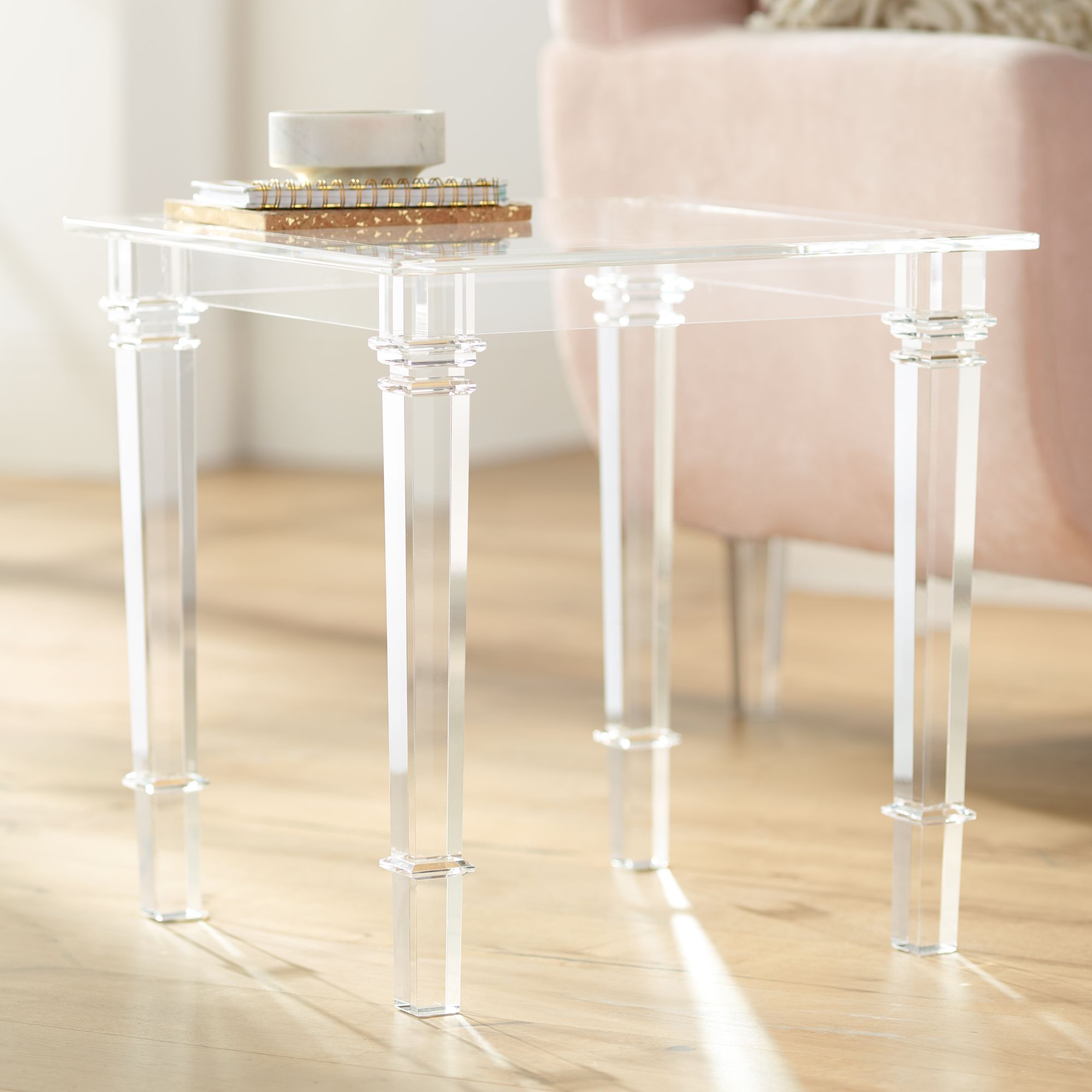 Clear shop accent table