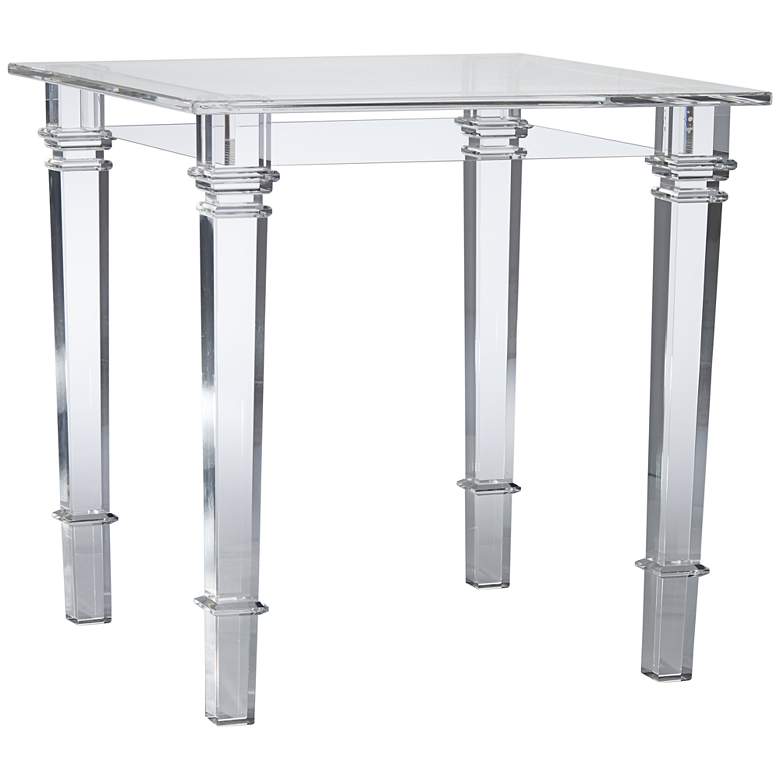 Tustin 21 1/2 inch Square Clear Lucite Acrylic End Table more views