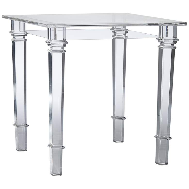Image 6 Tustin 21 1/2" Square Clear Lucite Acrylic End Table more views