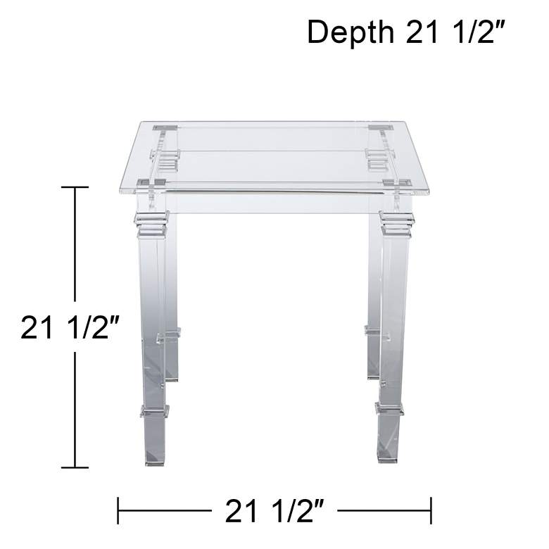 Image 7 Tustin 21 1/2" Square Clear Lucite Acrylic End Table more views