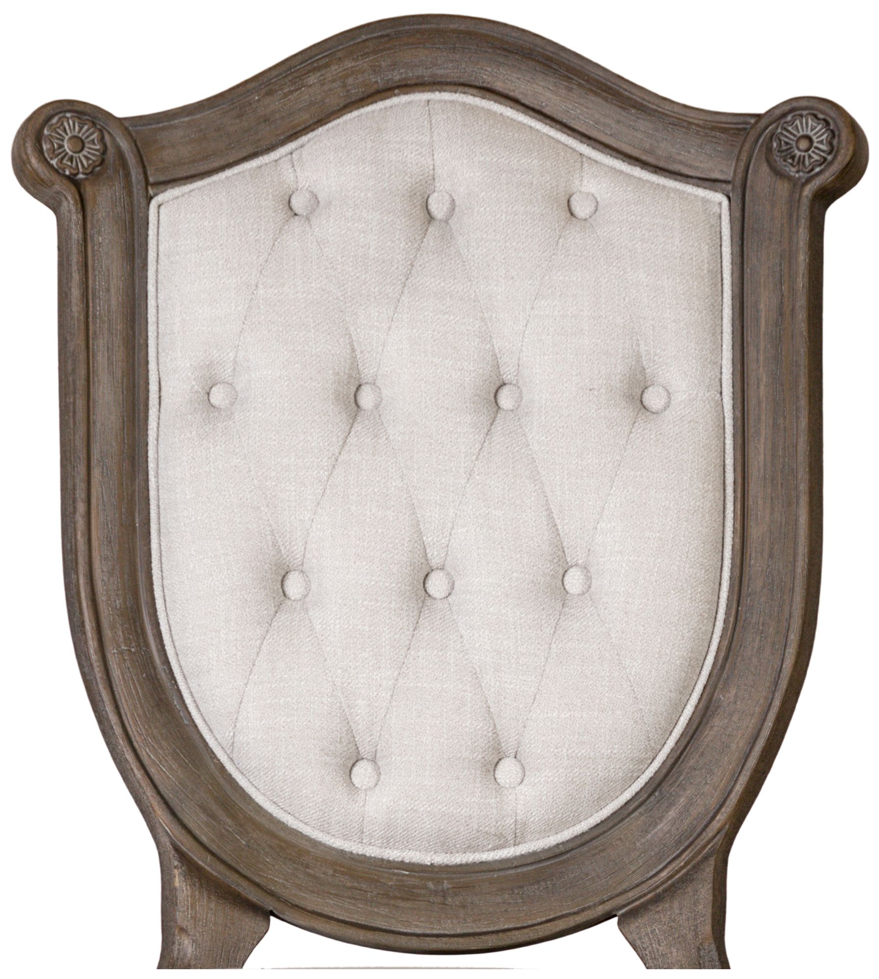 Tut Taditional Weathered Oak Upholstered Dining Chair Set of 2