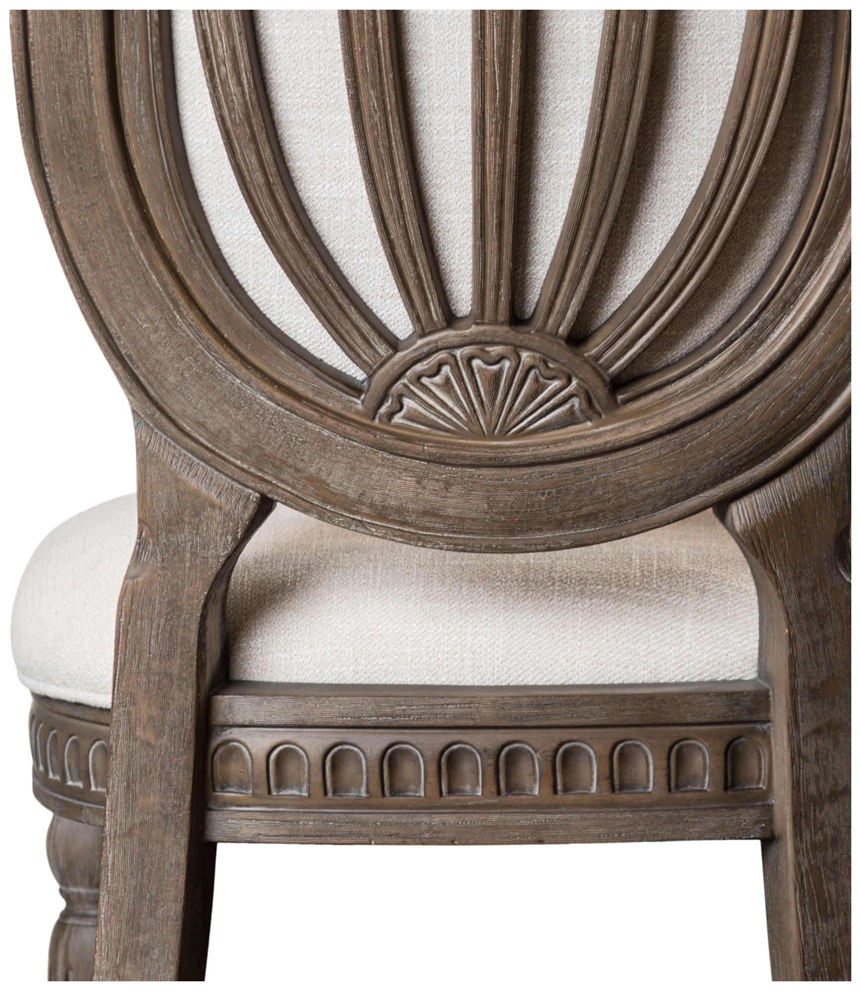 Tut Taditional Weathered Oak Upholstered Dining Chair Set of 2