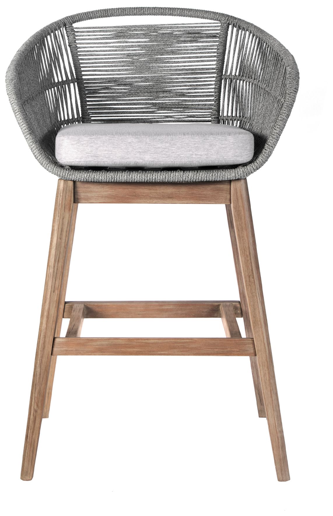 Image 3 Tutti Frutti Indoor Outdoor Bar Height Bar Stool in Aged Wood with Rope more views