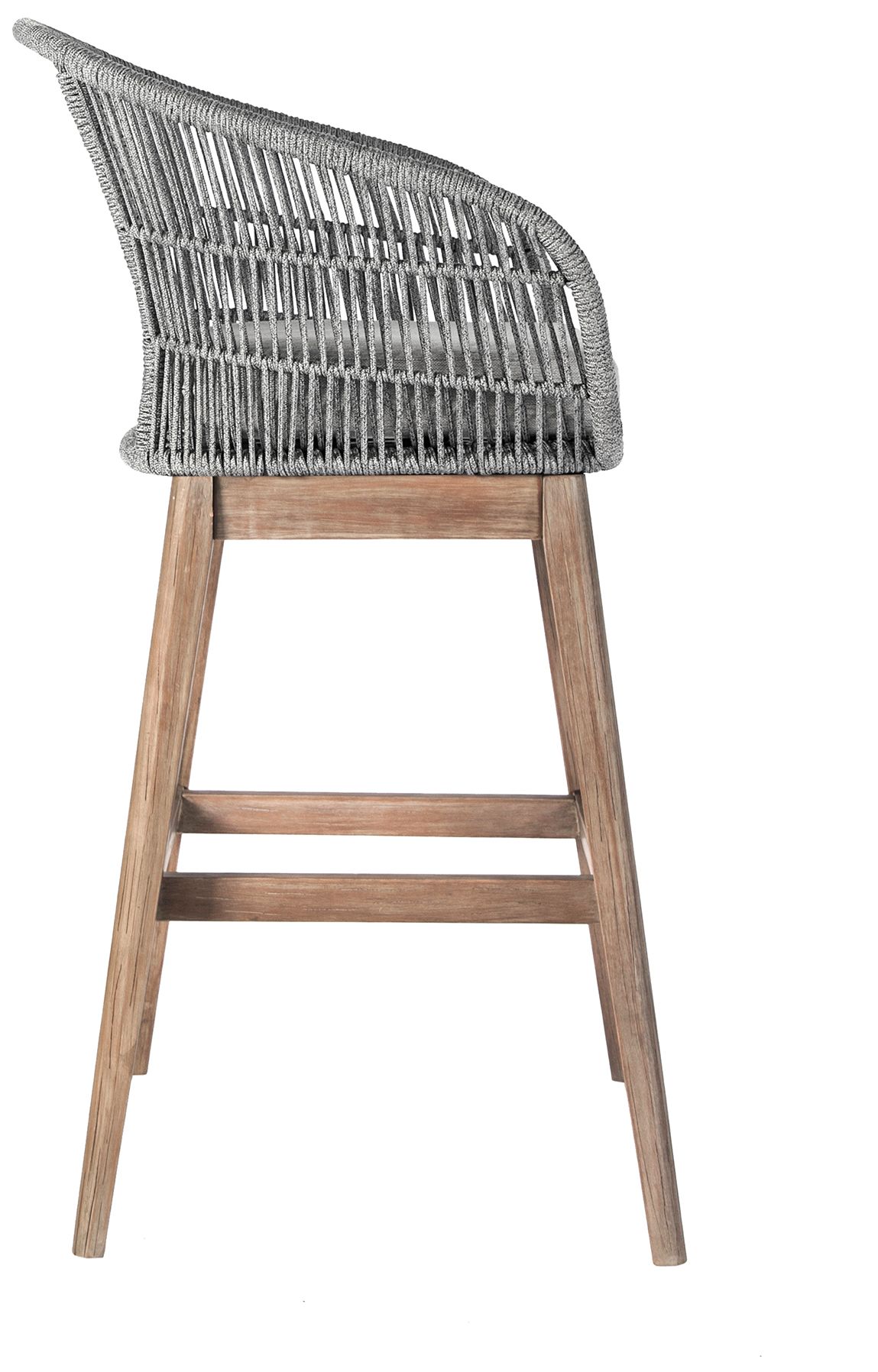 Image 4 Tutti Frutti Indoor Outdoor Bar Height Bar Stool in Aged Wood with Rope more views