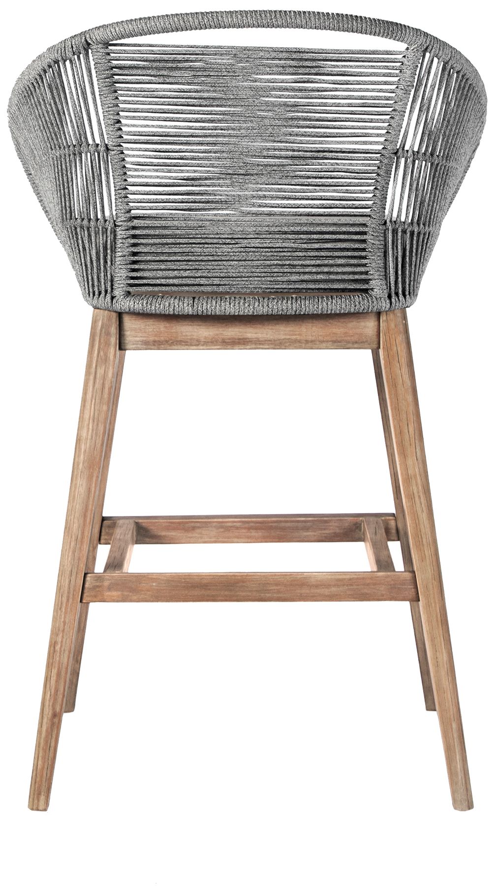 Image 5 Tutti Frutti Indoor Outdoor Bar Height Bar Stool in Aged Wood with Rope more views