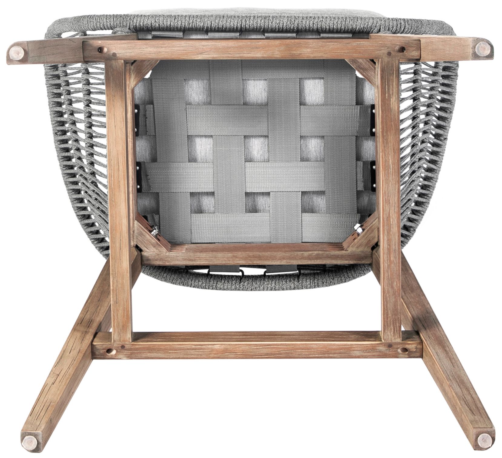 Image 7 Tutti Frutti Indoor Outdoor Bar Height Bar Stool in Aged Wood with Rope more views