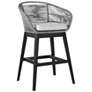 Tutti Frutti Indoor Outdoor Bar Height Bar Stool in Wood with Rope