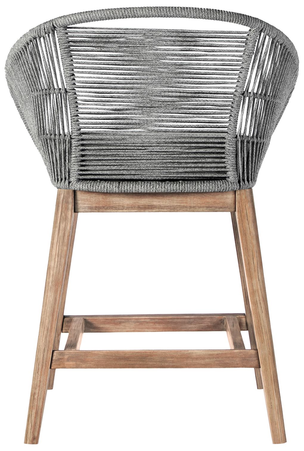 Image 4 Tutti Frutti Indoor Outdoor Counter Height Bar Stool in Aged Wood with Rope more views