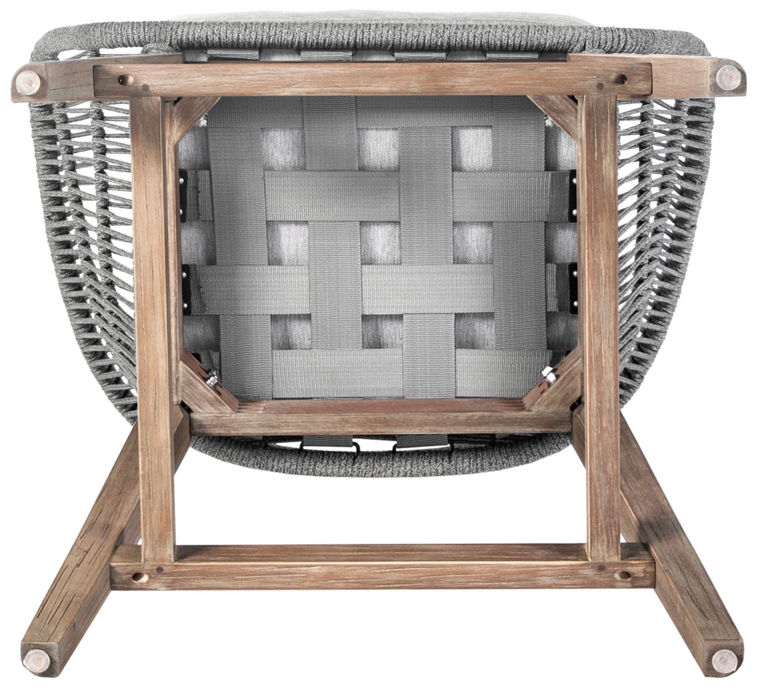 Image 6 Tutti Frutti Indoor Outdoor Counter Height Bar Stool in Aged Wood with Rope more views