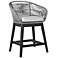 Tutti Frutti Indoor Outdoor Counter Height Bar Stool in Wood with Rope