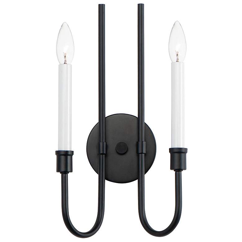 Image 1 Tux 2-Light 10.5" Wide Black Wall Sconce