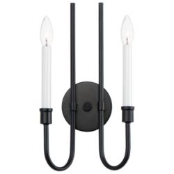 Tux 2-Light 10.5" Wide Black Wall Sconce