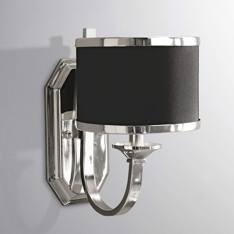 Image 1 Tuxedo Collection 11 1/2" High Silver Sconce by Uttermost