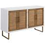 Tweed &#38; White 60" Wide 4-Door Wooden Cabinet