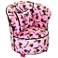 Tween Child Minky Pink Heart Tattoo Tulip Chair