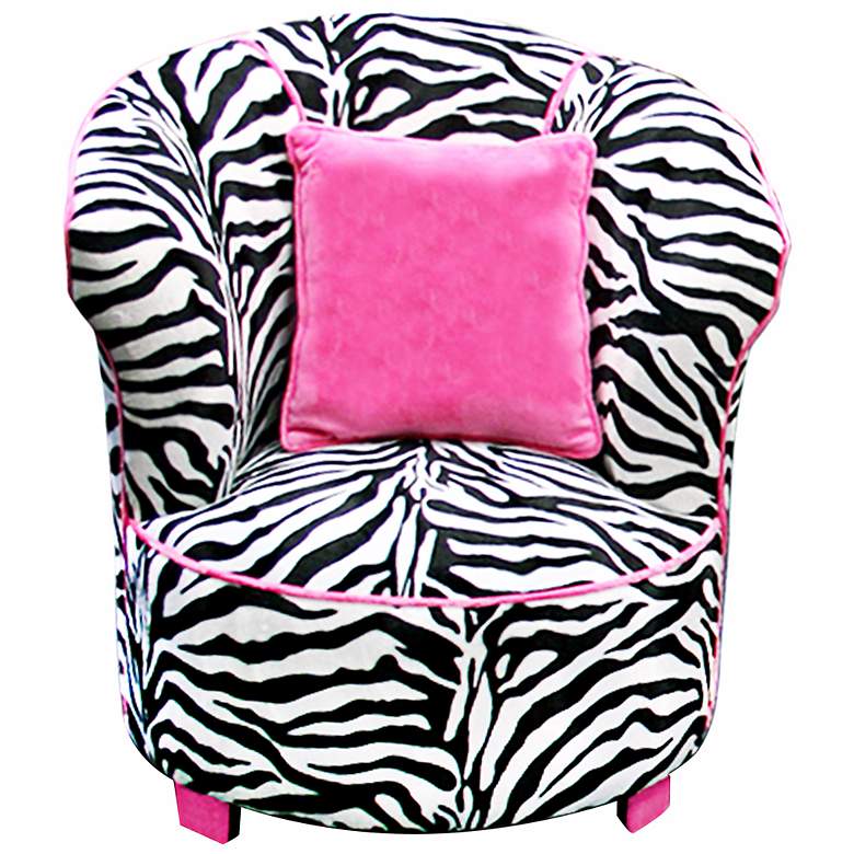 Image 1 Tween Child Minky Zebra Tulip Chair