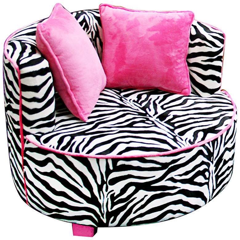 Image 1 Tween Minky Zebra Redondo Chair