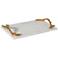 Twig 15"W Solid Brass Handle Large Marble Serving Tray