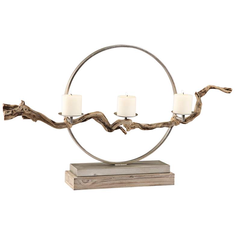 Twig and Iron Ring 23 1/2&quot; Wide Candle Holder more views