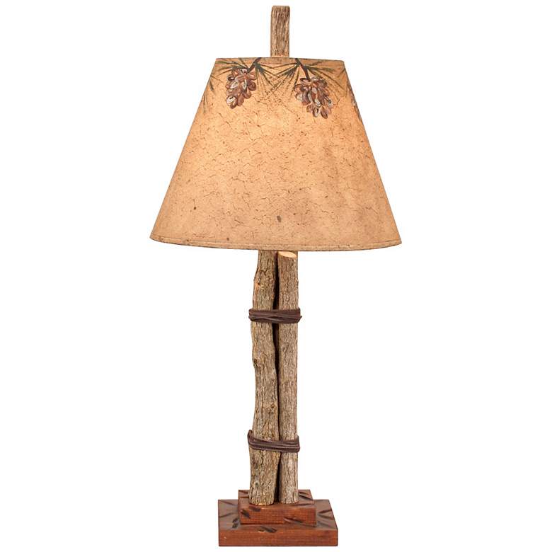 Image 1 Twig and Leather Accent Lamp