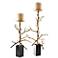 Twig Brass Plated Large Decorative Pillar Candle Holder