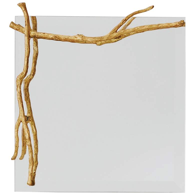 Image 1 Twig Gold Leaf 17" Square Wall Mirror