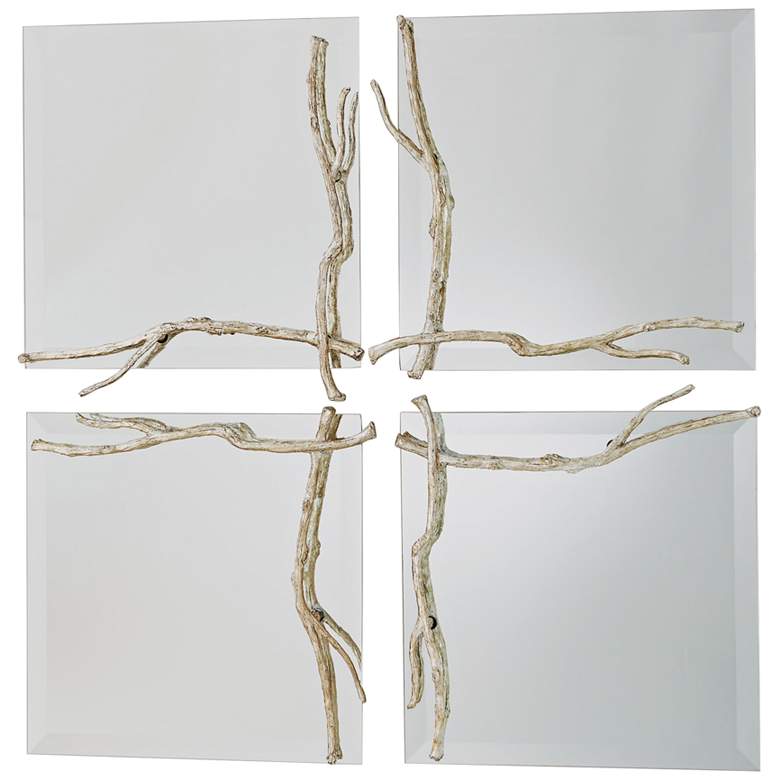 Image 2 Twig Silver Leaf 17" Square Wall Mirror more views