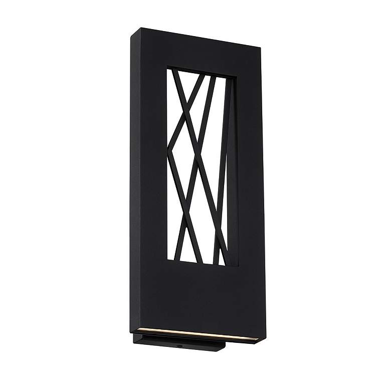 Image 2 Twilight 16"H x 7"W 2-Light Outdoor Wall Light in Black more views