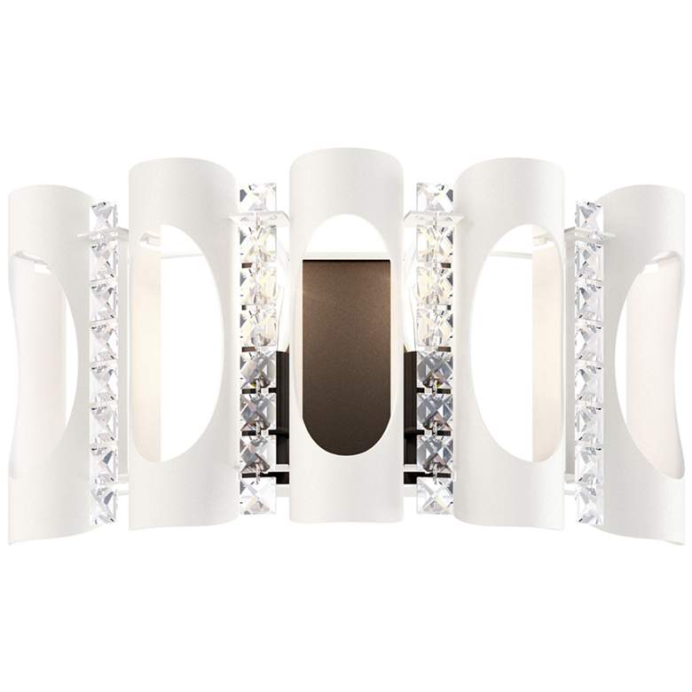 Image 1 Twilight 8.5 inchH x 16.5 inchW 2-Light Crystal Wall Sconce in White