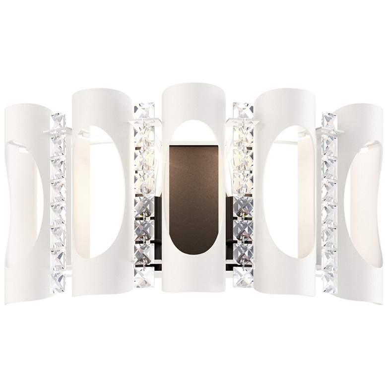 Image 1 Twilight 8.5"H x 16.5"W 2-Light Crystal Wall Sconce in White